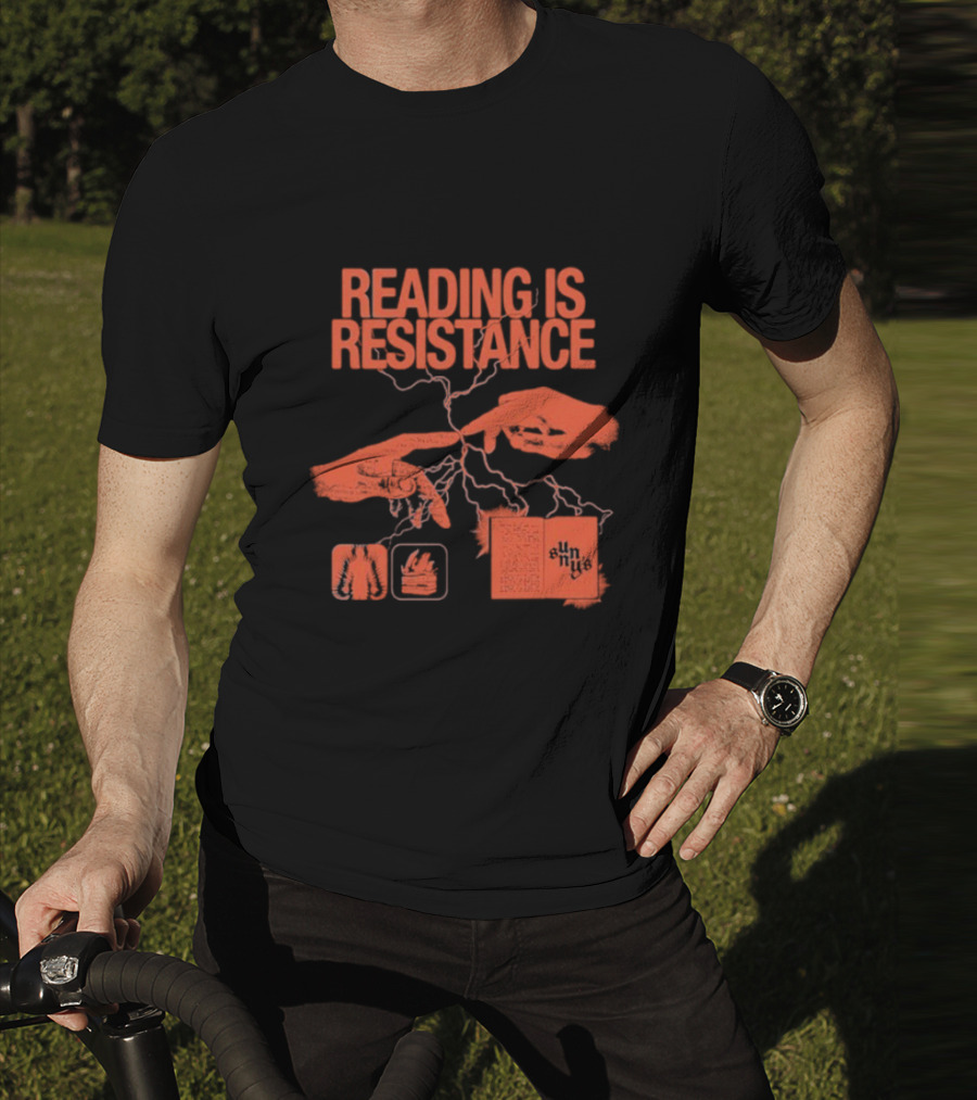 Sunnys Book Truck Reading Is Resistance With Hands And Open Books T-Shirt