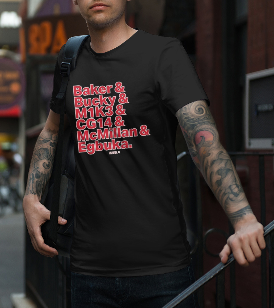 Baker & Bucky & M1K3 & CG14 & McMillan & Egbuka Names Tampa Bay Buccaneers T-Shirt