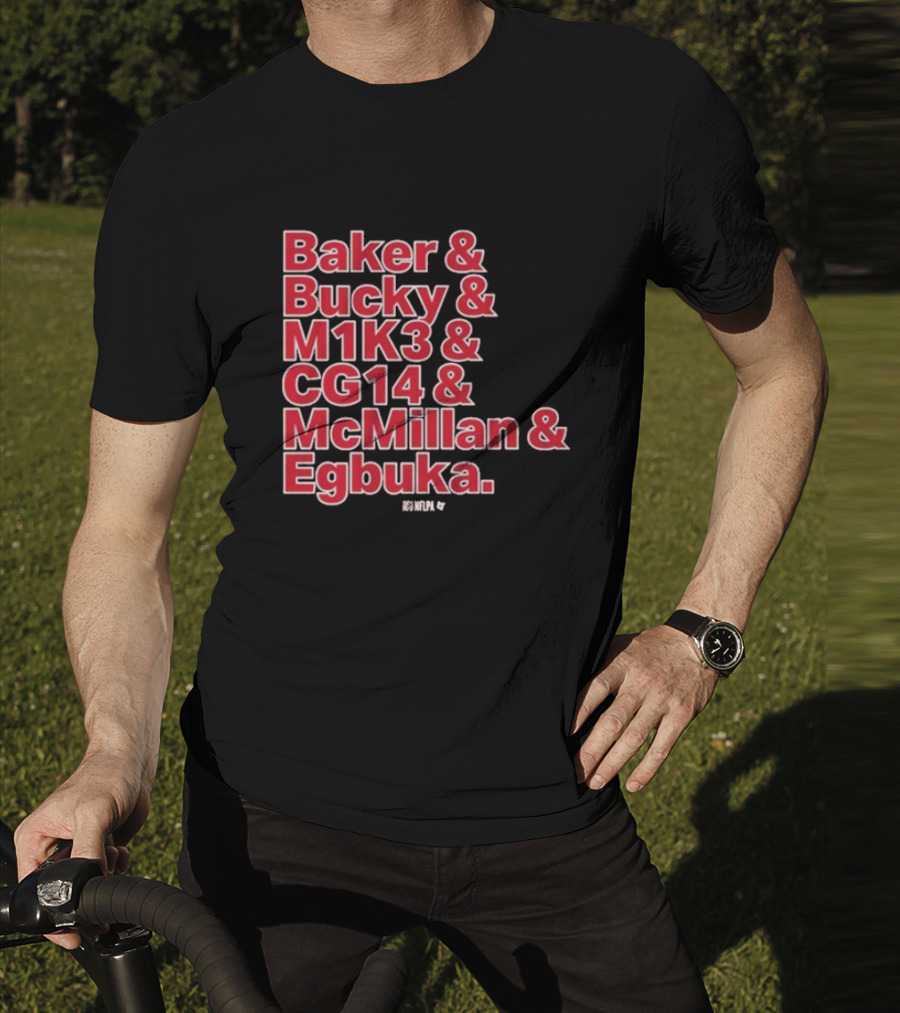 Baker & Bucky & M1K3 & CG14 & McMillan & Egbuka Names Tampa Bay Buccaneers T-Shirt
