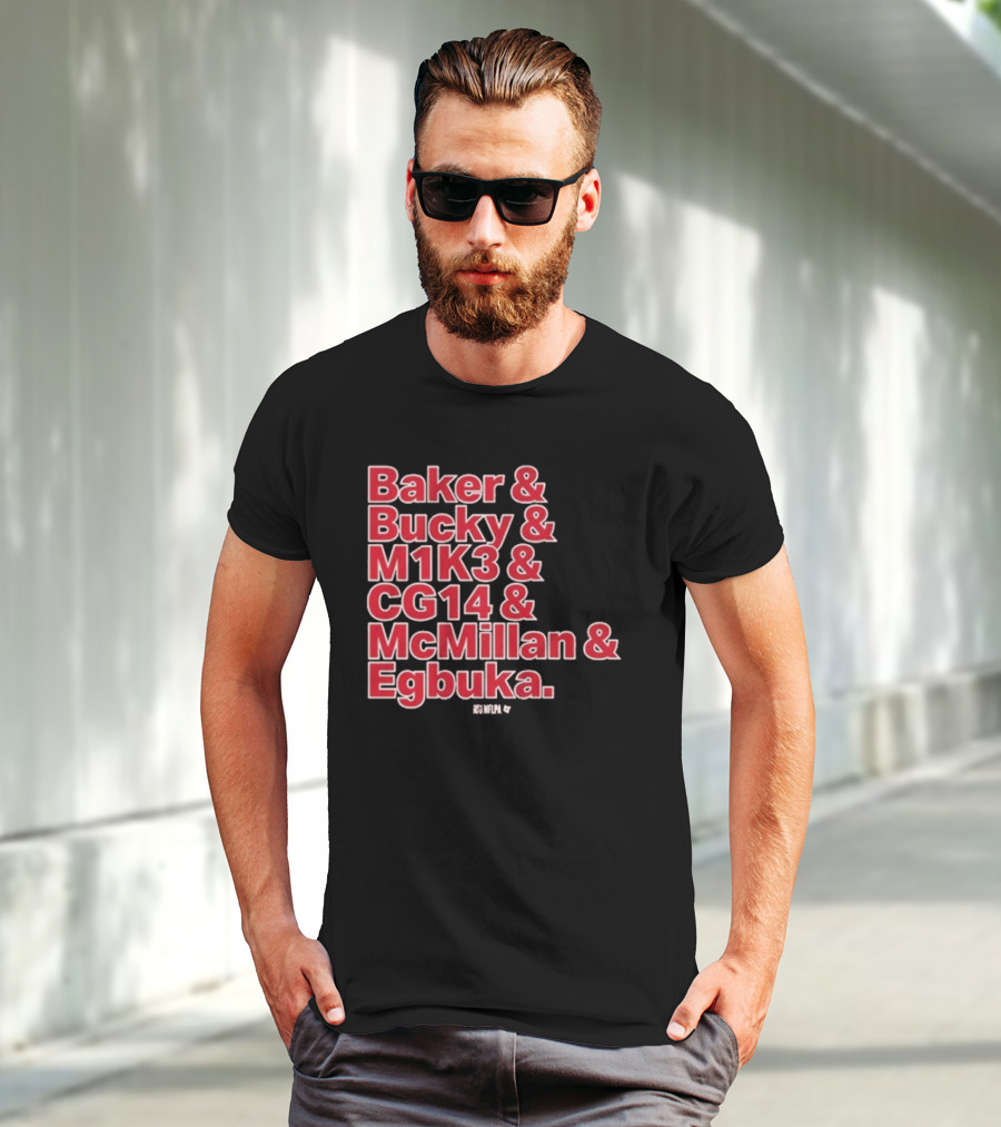 Baker & Bucky & M1K3 & CG14 & McMillan & Egbuka Names Tampa Bay Buccaneers T-Shirt