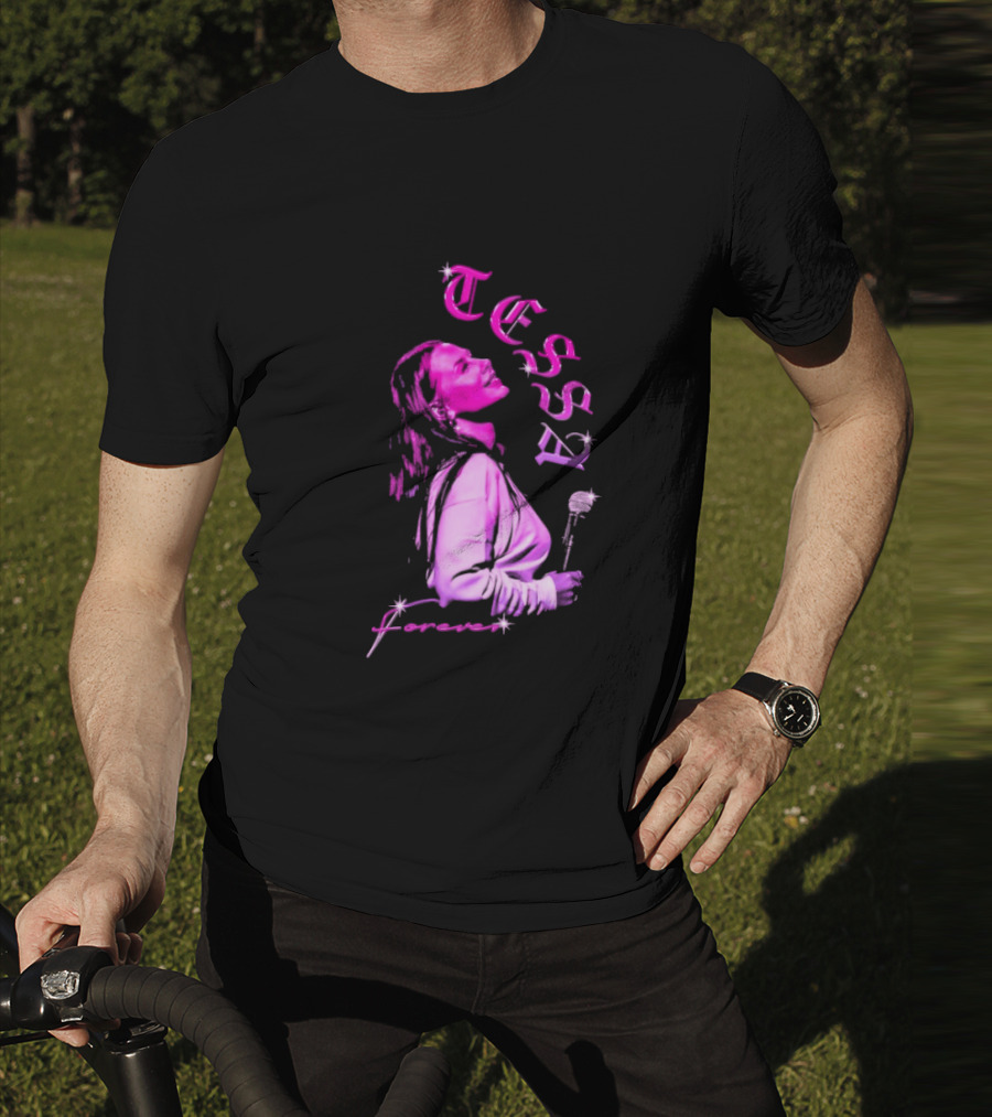 Tessa Forever Økologisk Pink Silhouette With Rose And Stars T-Shirt
