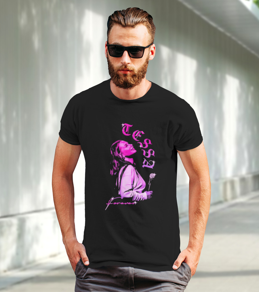 Tessa Forever Økologisk Pink Silhouette With Rose And Stars T-Shirt