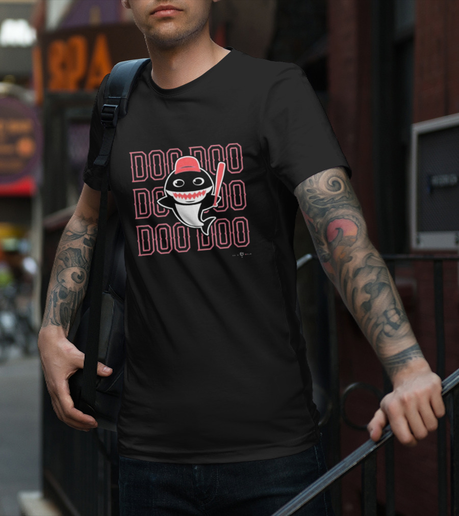 Texas Rangers Baby Shark Doo Doo Baseball Bat And Cap Icon T-Shirt