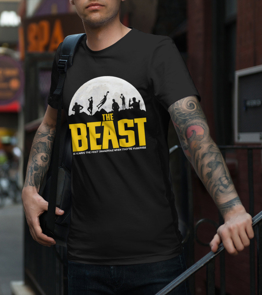 The Beast Is Always The Most Dangerous When They're Vulnerable Silhouettes Moon Scene T-Shirt