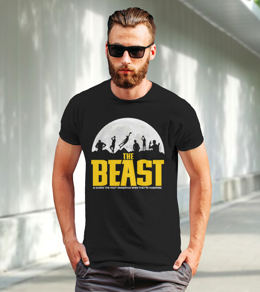 The Beast Is Always The Most Dangerous When They're Vulnerable Silhouettes Moon Scene T-Shirt
