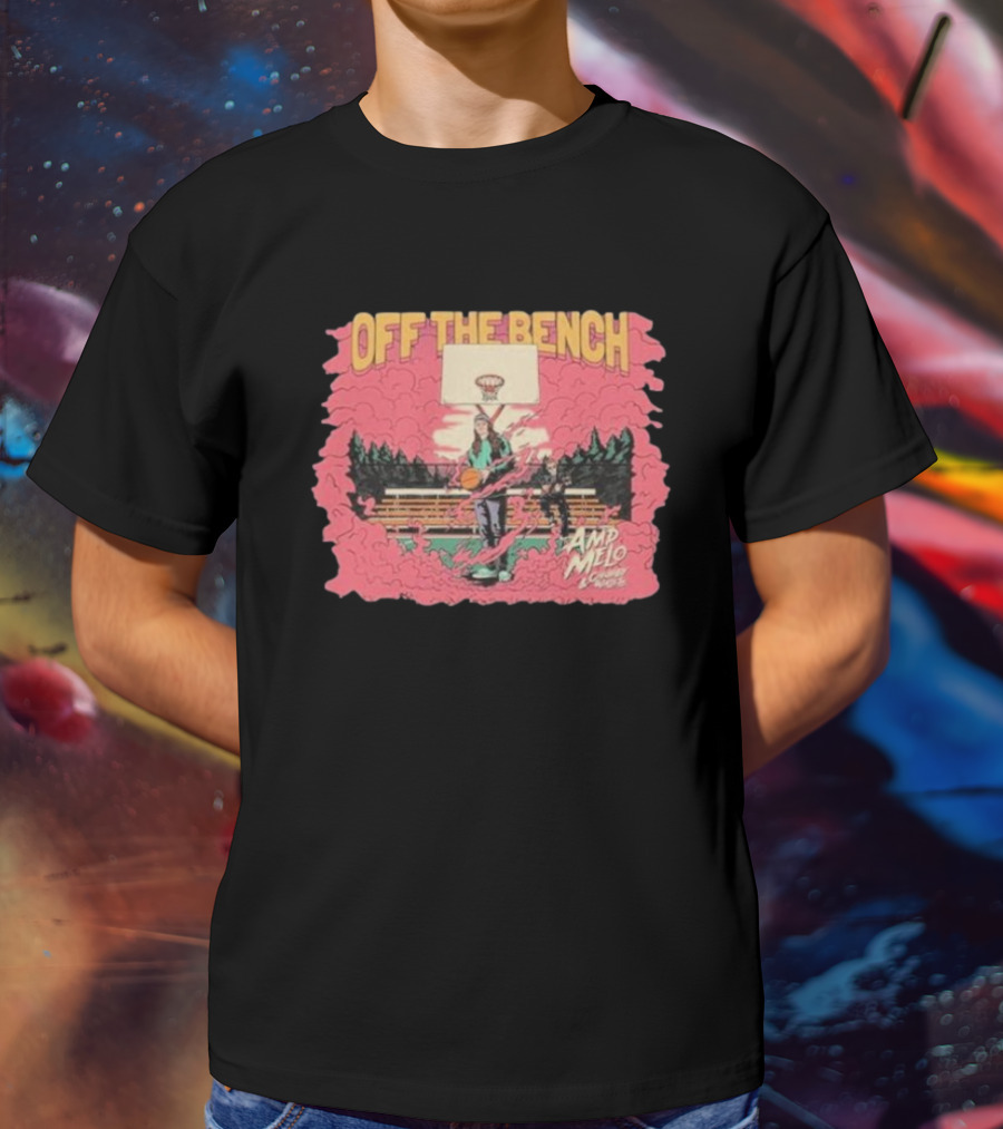 Off The Bench AMD Melo Chubby & Wallets Album Basketball Court Scene T-Shirt