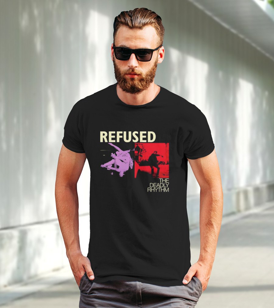 Refused The Deadly Rhythm Skater Red And Purple Imagery T-Shirt
