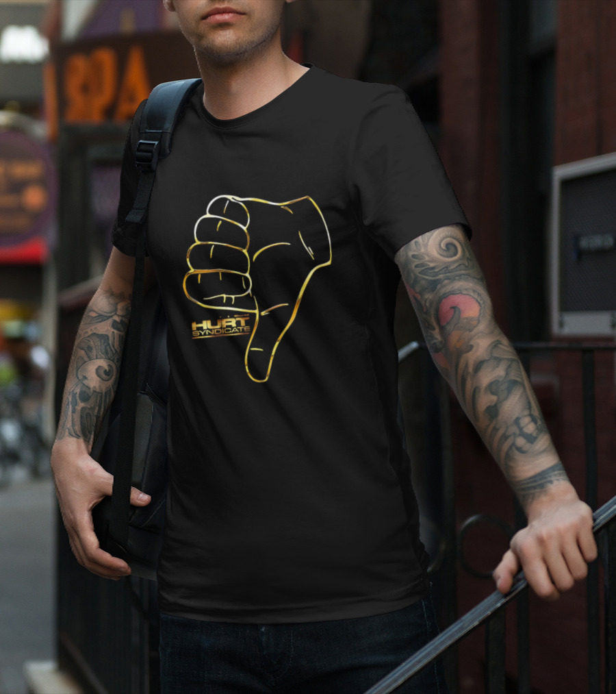 Hurt Syndicate Gold Thumbs Down T-Shirt