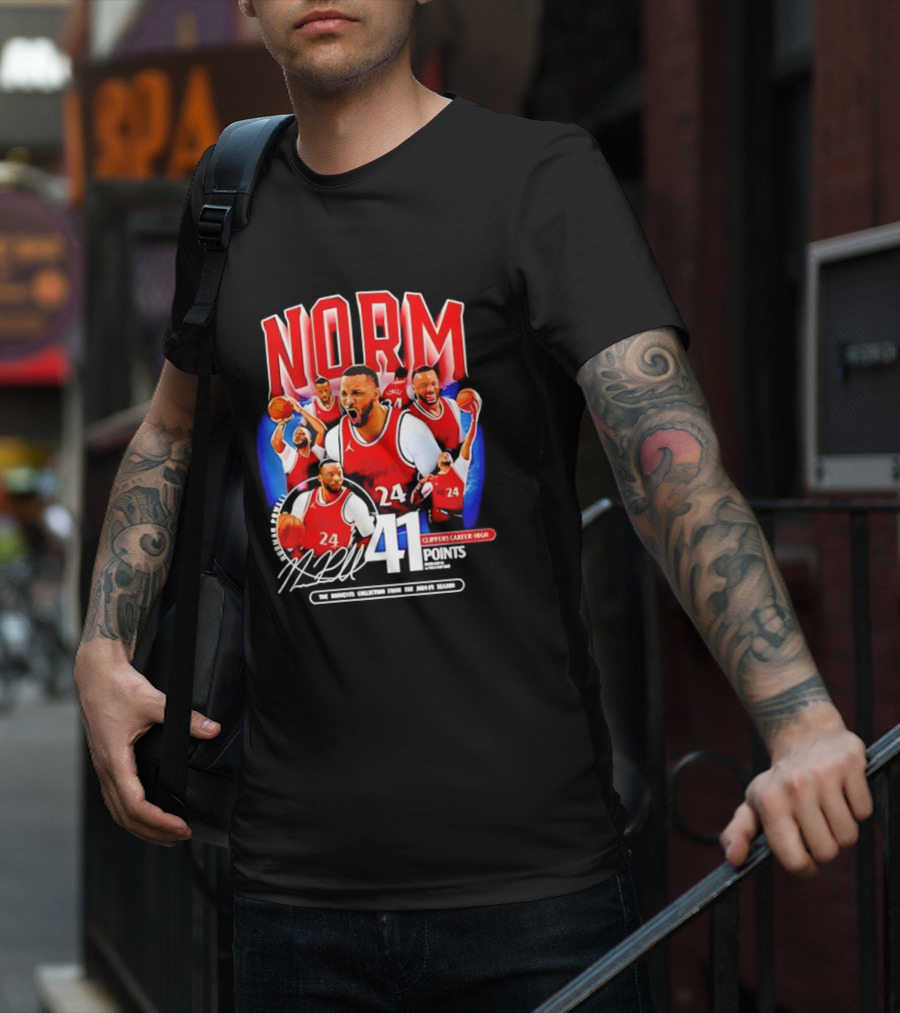 Clippers Norman Powell 24 Clippers Career High Signature 41 Points T-Shirt