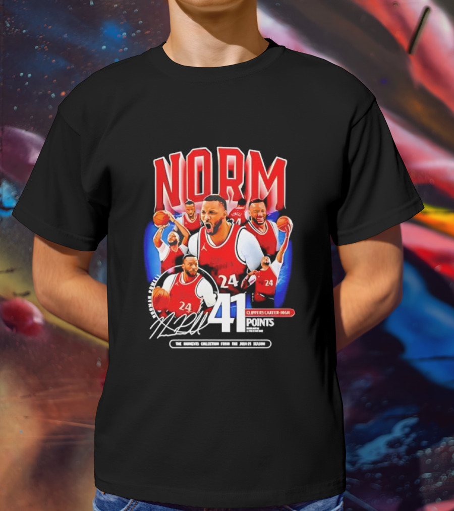 Clippers Norman Powell 24 Clippers Career High Signature 41 Points T-Shirt