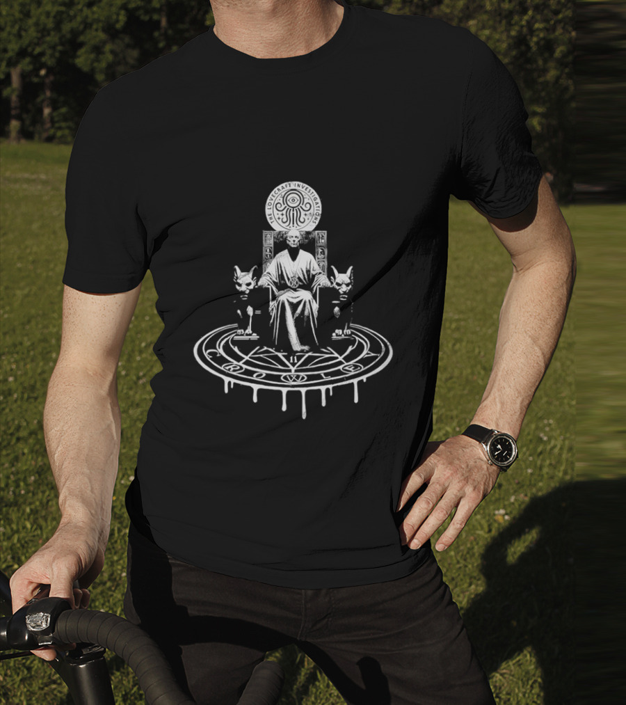The Lovecraft Investigations Occult Symbolism Ancient Ritual Circle Specter Cats T-Shirt