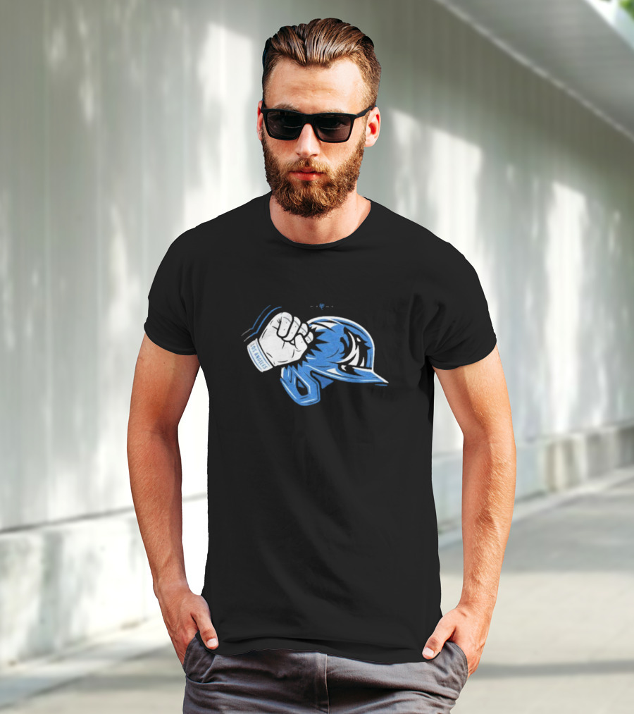 The Wolf Of Chavez Ravine Los Angeles Dodgers Fist Bump Helmet T-Shirt