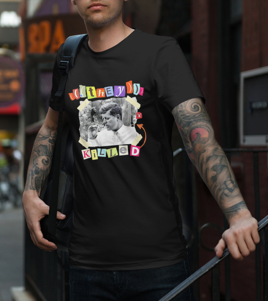 They Killed John F. Kennedy Smoking Retro Style T-Shirt