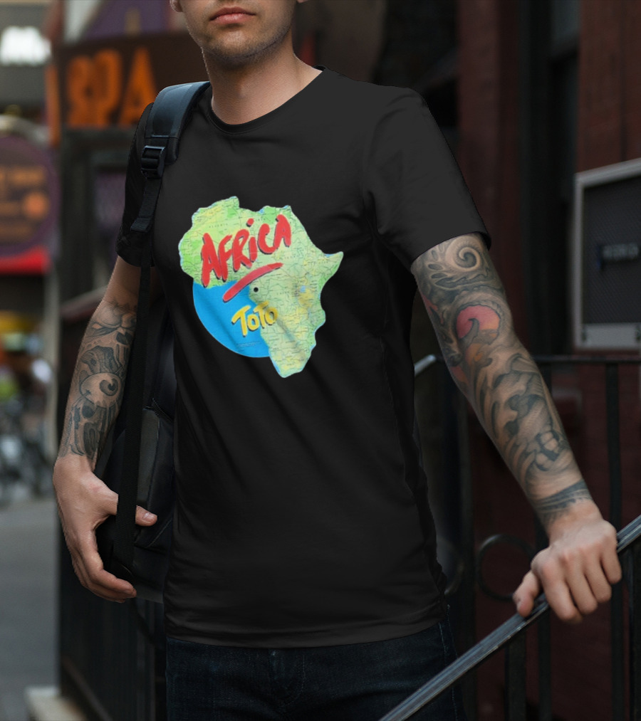 Toto Africa Map Shape With Record Design T-Shirt