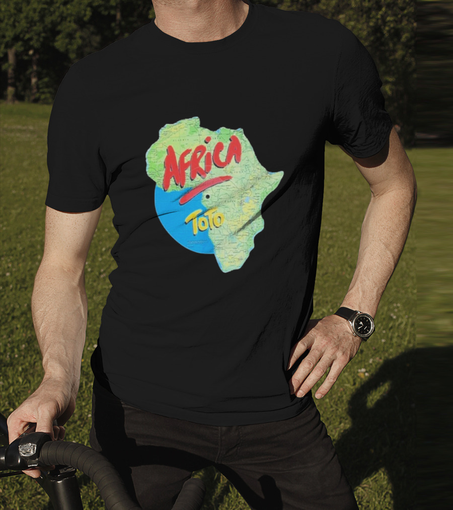 Toto Africa Map Shape With Record Design T-Shirt