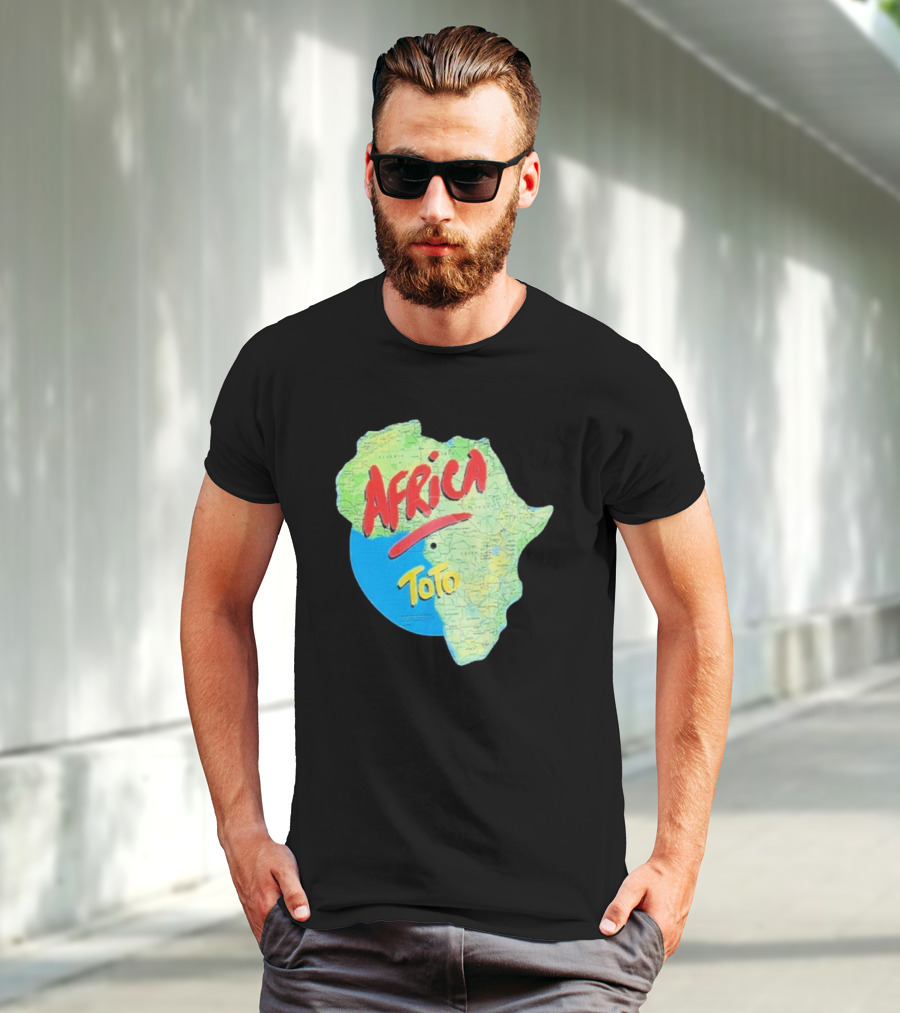 Toto Africa Map Shape With Record Design T-Shirt