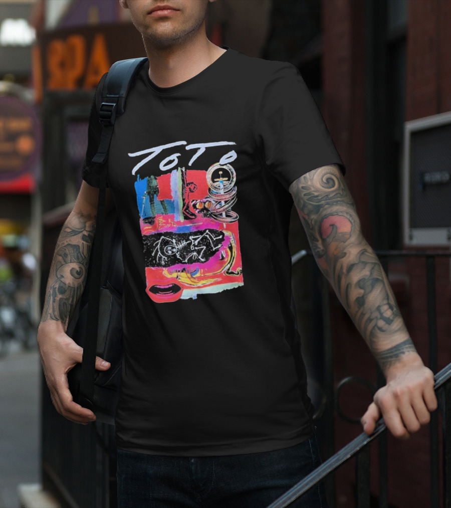 Toto Collage Album Art Iconic Retro Sword Lips Bold Colors T-Shirt