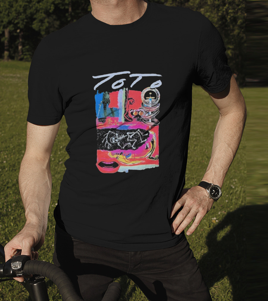 Toto Collage Album Art Iconic Retro Sword Lips Bold Colors T-Shirt
