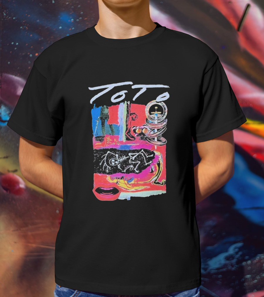 Toto Collage Album Art Iconic Retro Sword Lips Bold Colors T-Shirt