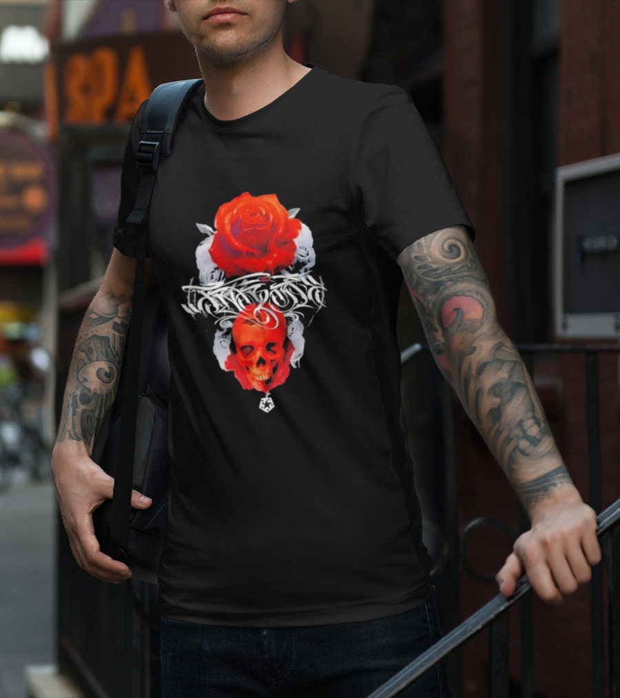 Tribal Gear Huit Rose Skull And Rose Graphic T-Shirt