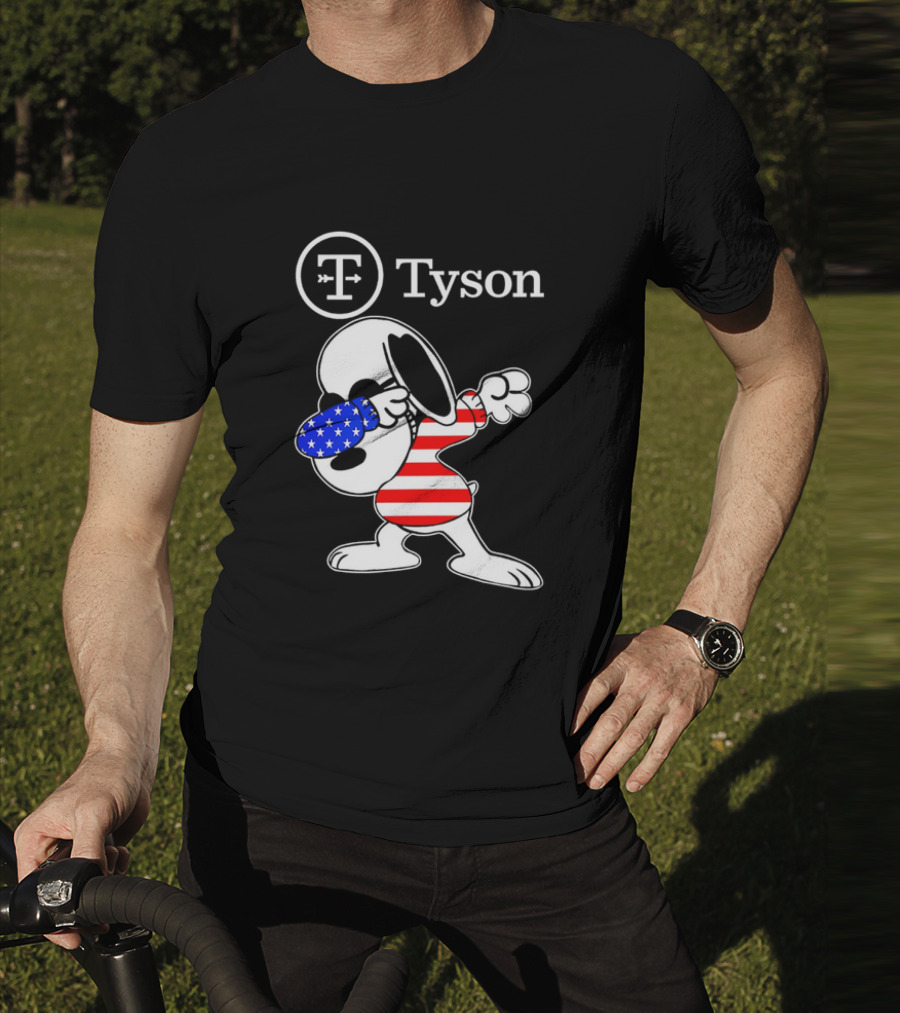 Tyson Foods Snoopy Dabbing American Flag Character T-Shirt