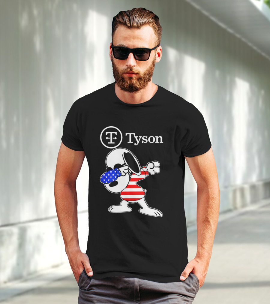 Tyson Foods Snoopy Dabbing American Flag Character T-Shirt