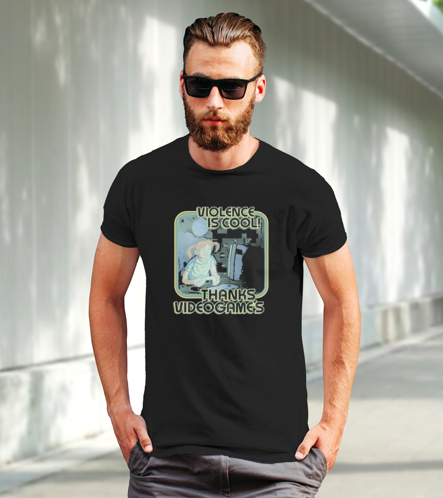 Violence Is Cool Thanks Videogame's Retro Gamer Moonlight Adventure T-Shirt