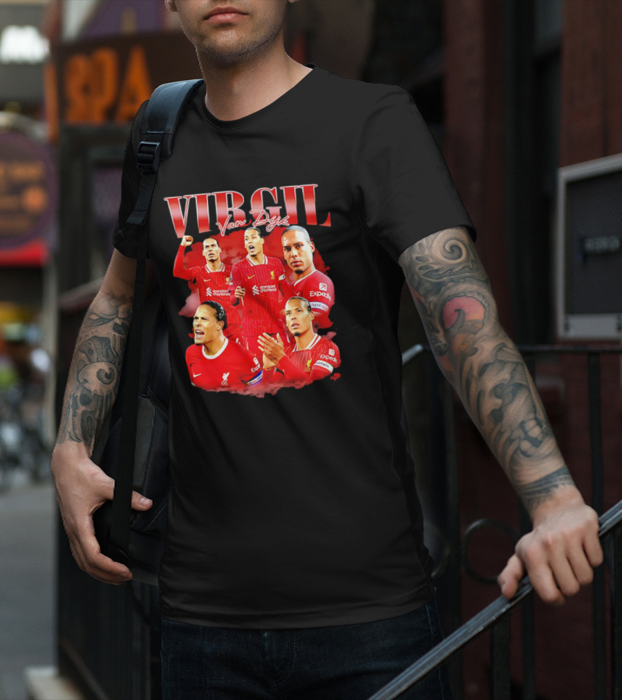 Virgil Van Dijk Liverpool FC Number 4 Captain Liverpool Red Jersey T-Shirt