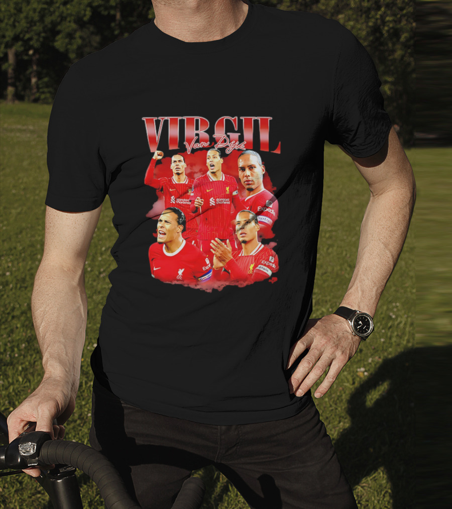 Virgil Van Dijk Liverpool FC Number 4 Captain Liverpool Red Jersey T-Shirt