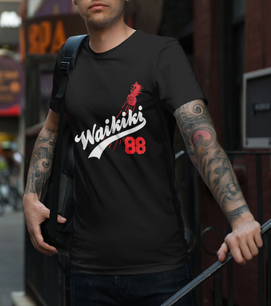 Waikiki 88 Los Angeles Dodgers Pineapple Baseball Graphic T-Shirt