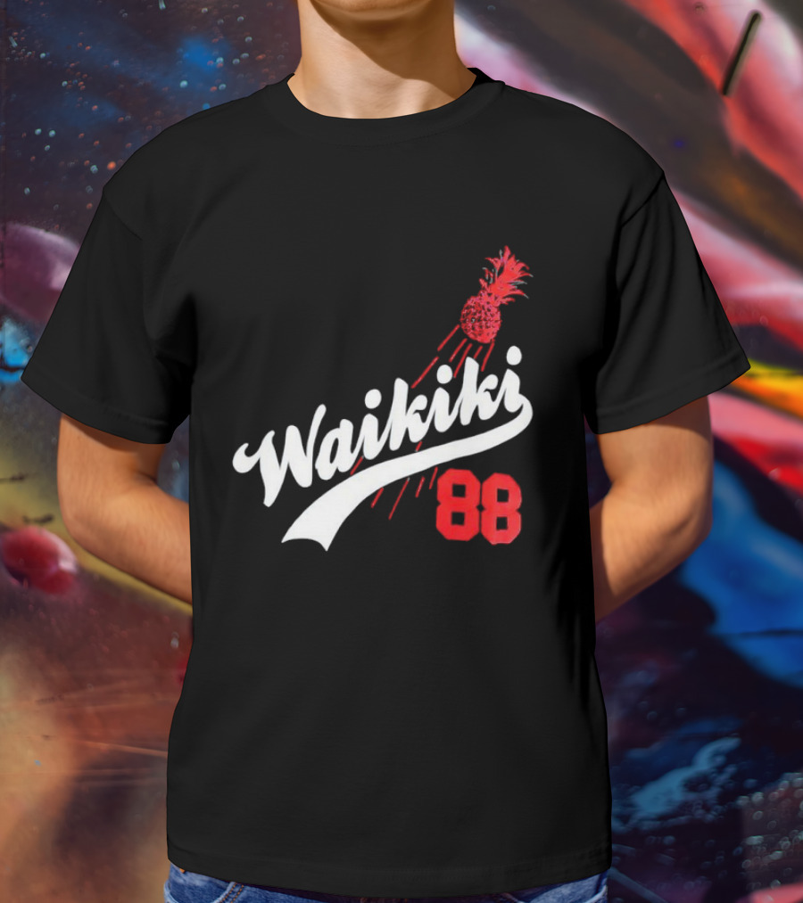 Waikiki 88 Los Angeles Dodgers Pineapple Baseball Graphic T-Shirt