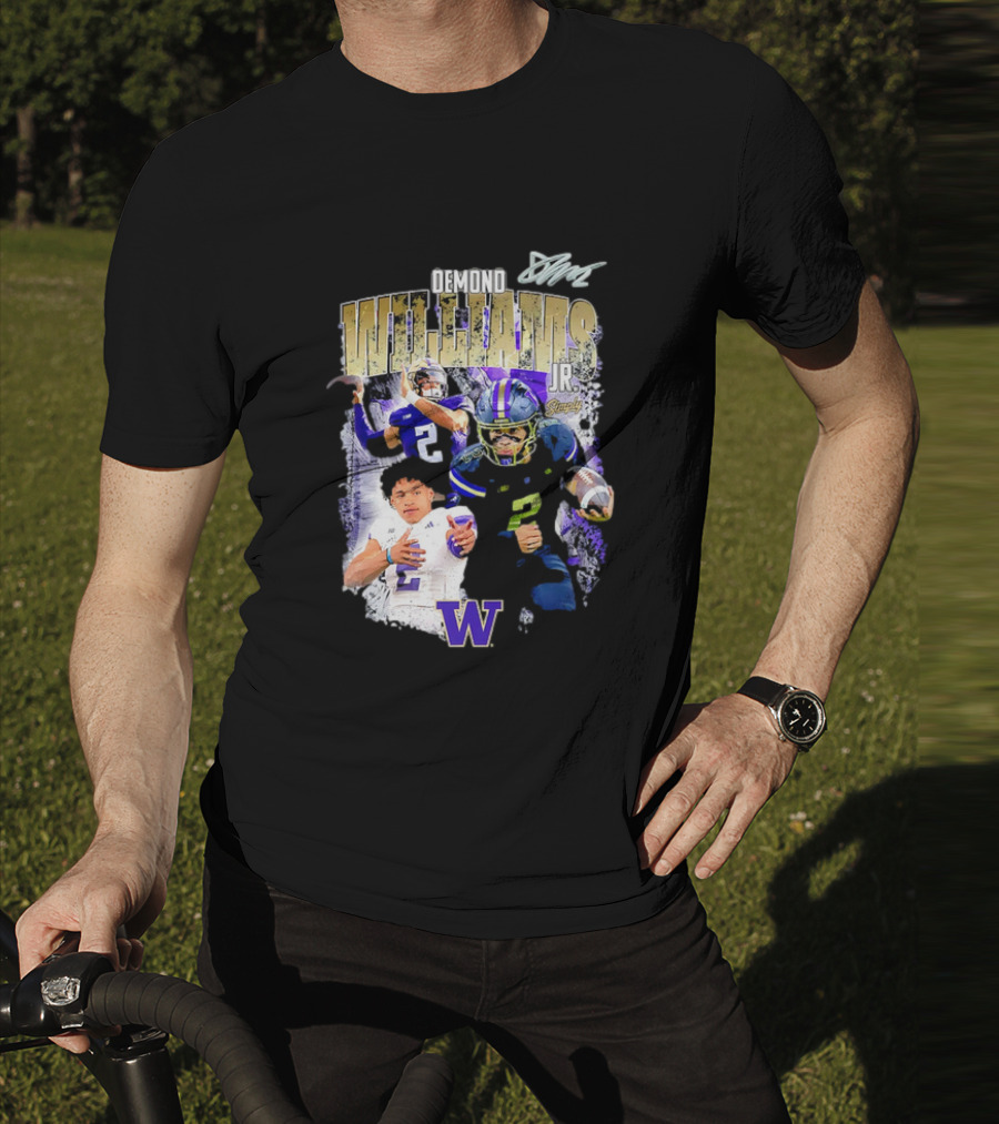 Demond Williams Jr. Washington Huskies Football W Logo T-Shirt