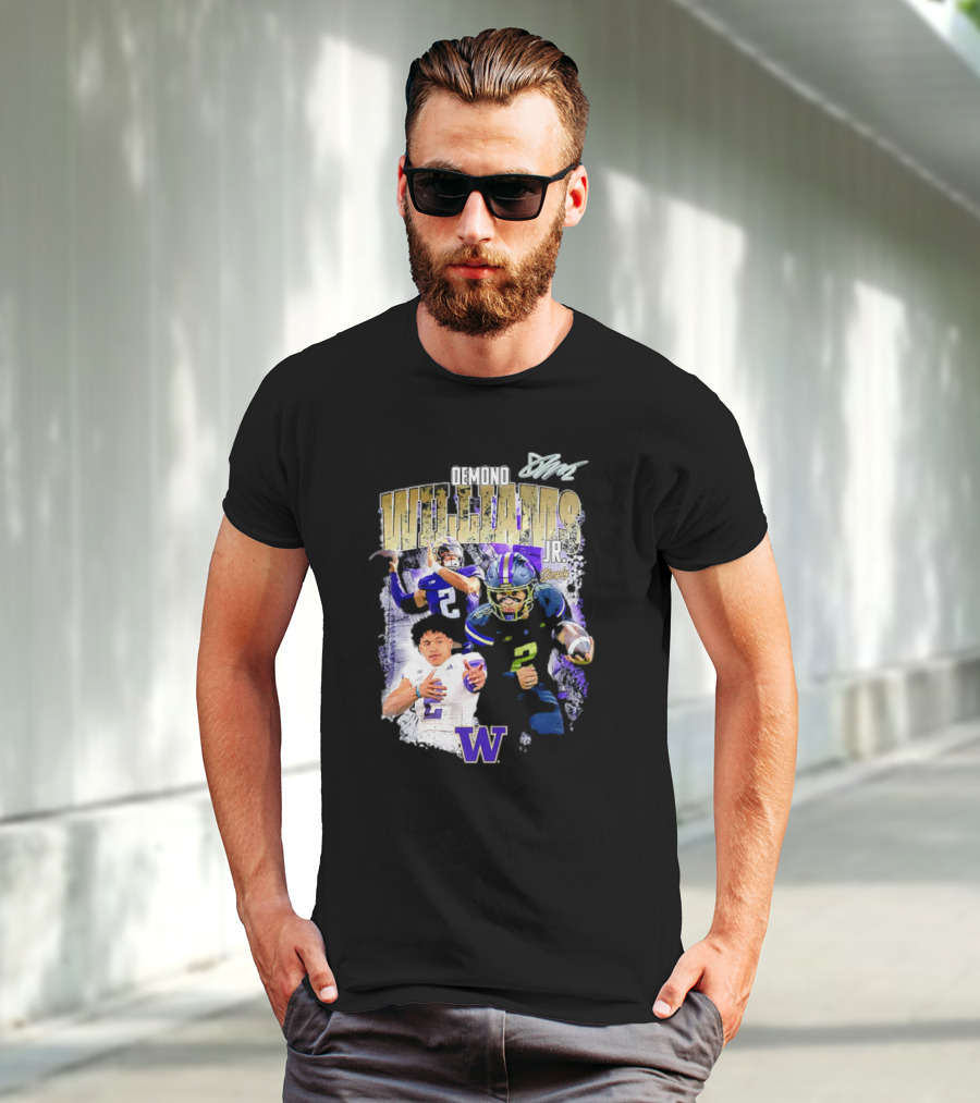 Demond Williams Jr. Washington Huskies Football W Logo T-Shirt