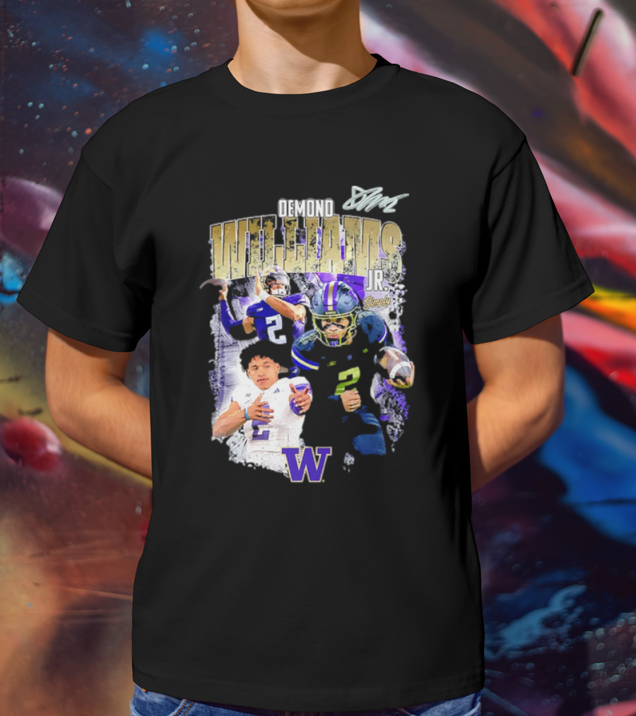 Demond Williams Jr. Washington Huskies Football W Logo T-Shirt