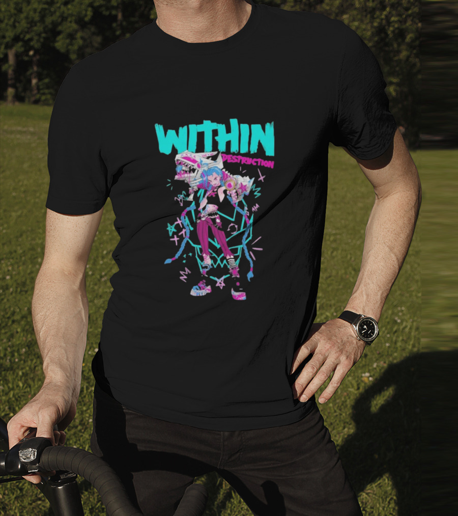 Within Destruction Jinx Slam Arcane League Of Legends Star Imagery T-Shirt