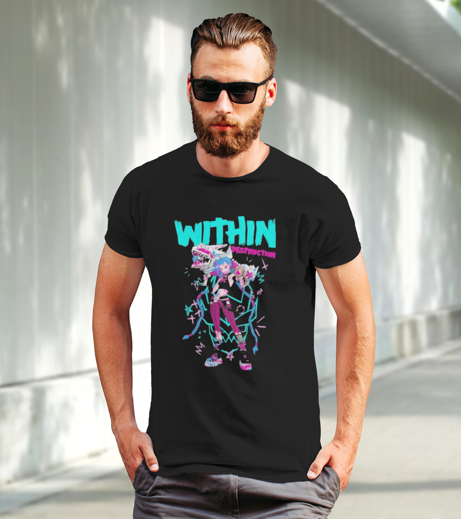 Within Destruction Jinx Slam Arcane League Of Legends Star Imagery T-Shirt