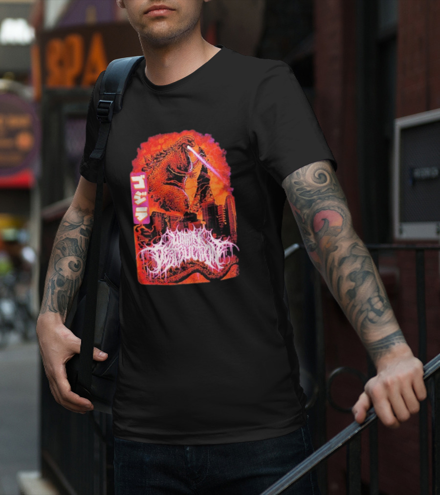 Within Destruction Reptile Kaiju Tokyo Destruction Scene T-Shirt