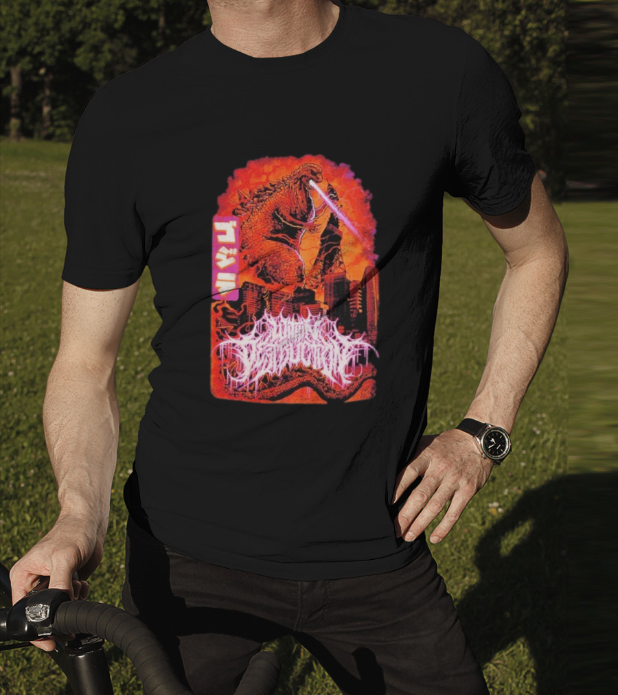 Within Destruction Reptile Kaiju Tokyo Destruction Scene T-Shirt
