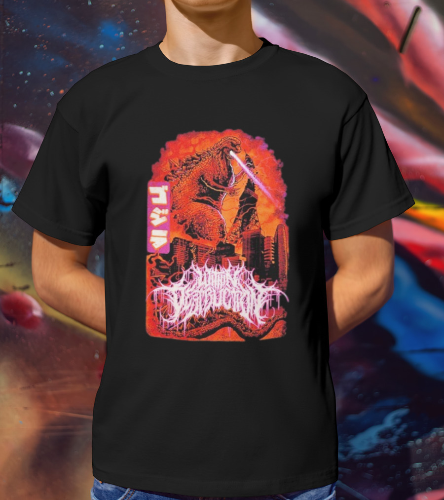 Within Destruction Reptile Kaiju Tokyo Destruction Scene T-Shirt