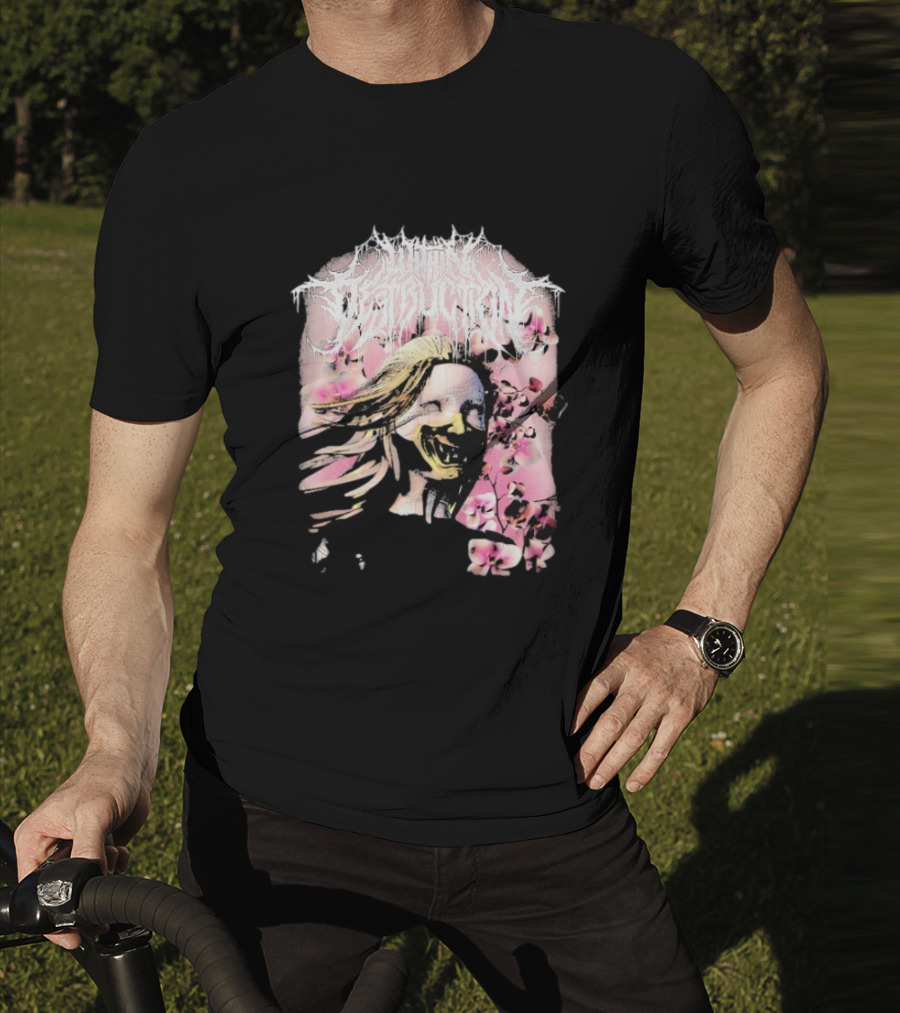 Within Destruction Yokai Cherry Blossoms Masked Face Design T-Shirt