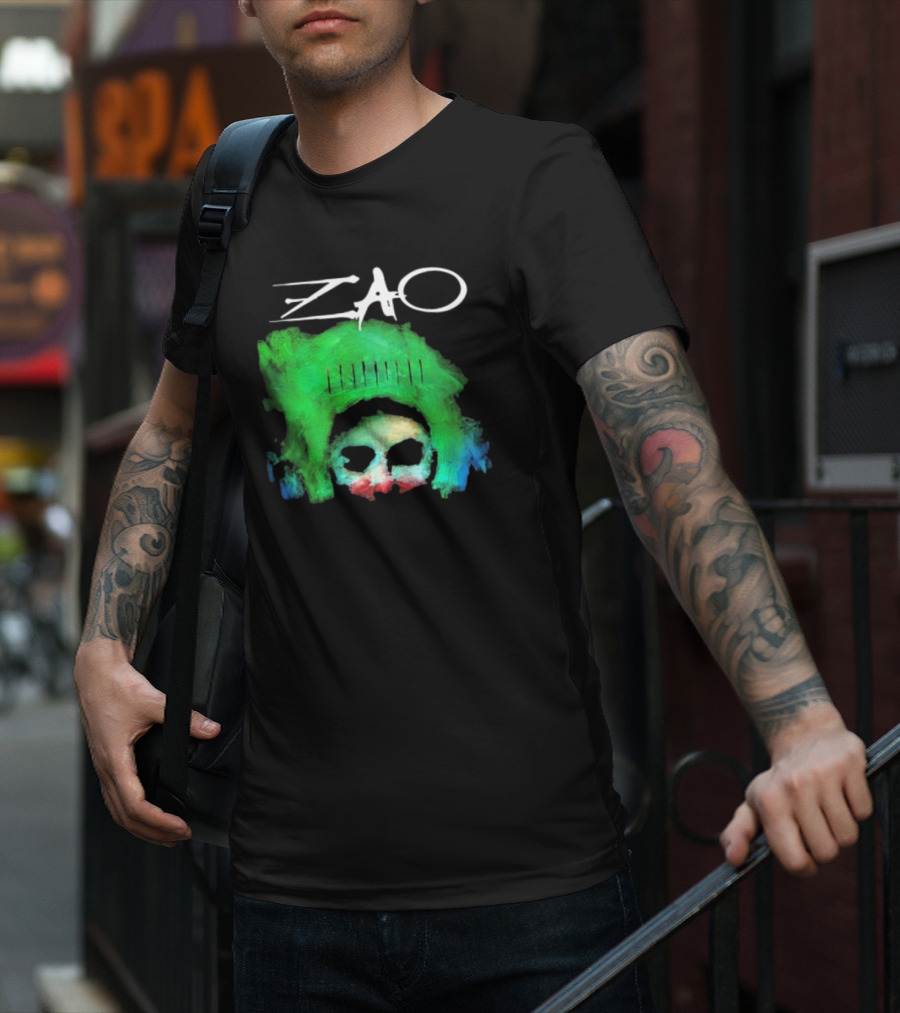 Zao Splinter Shards Green Skull Art T-Shirt