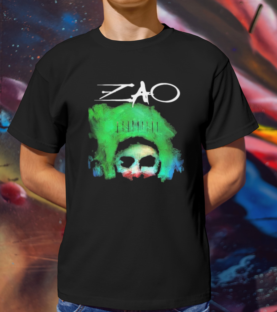 Zao Splinter Shards Green Skull Art T-Shirt