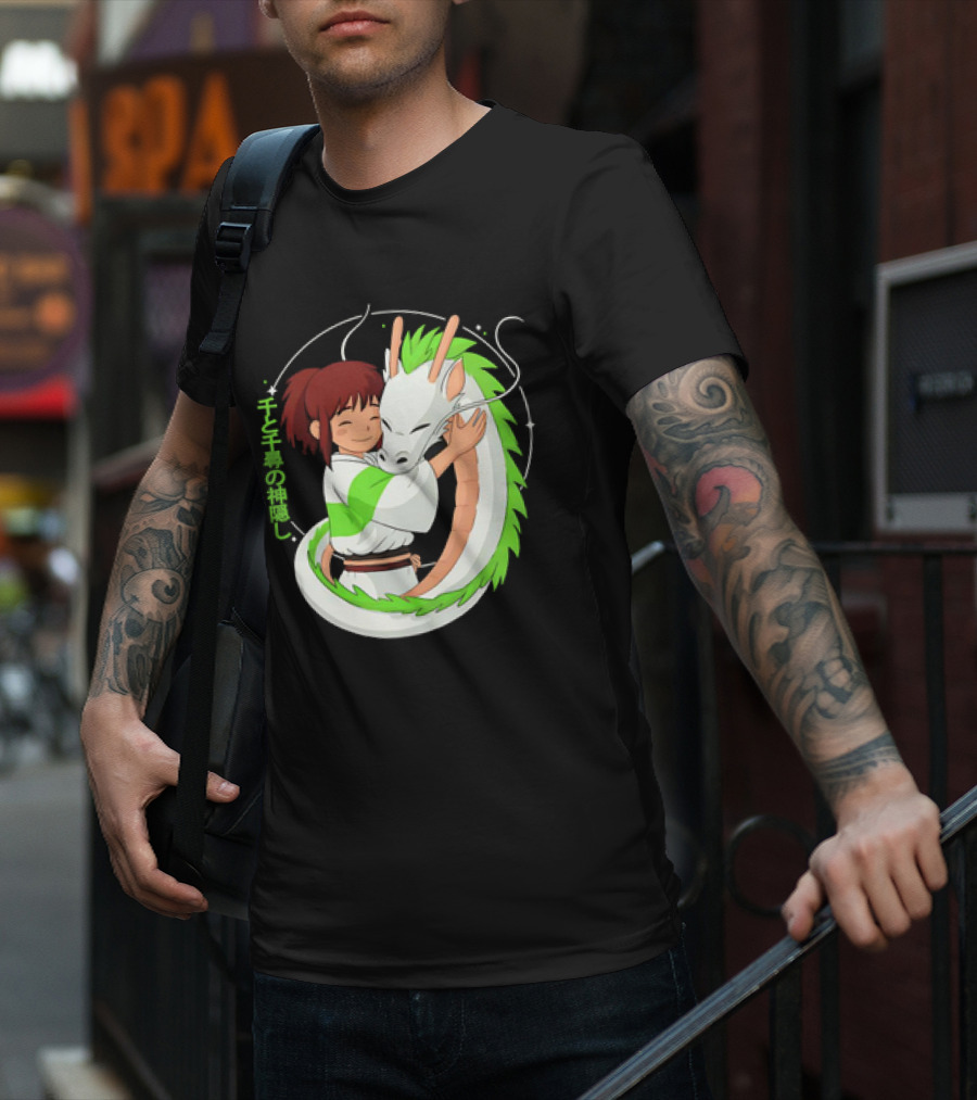 Spirited Away Haku And Chihiro Hug Embrace T-Shirt