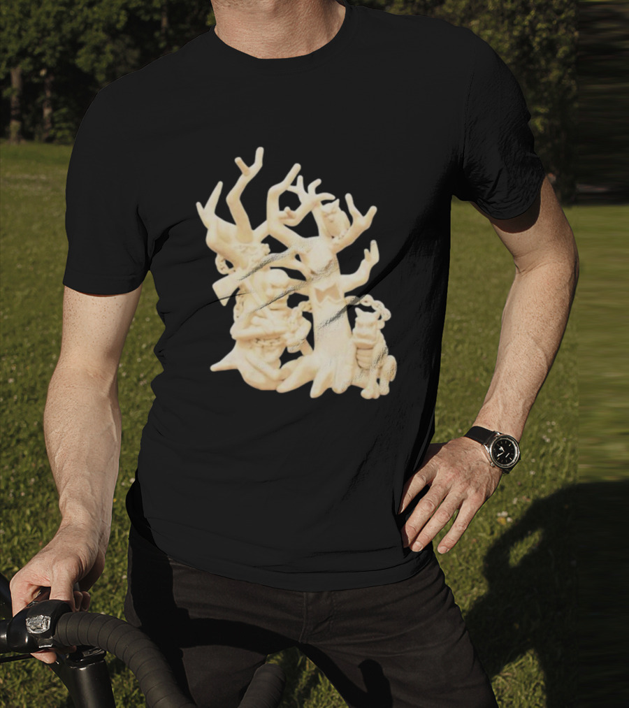 Spooky Woods Woodland Tree Creature With Owl And Frog T-Shirt