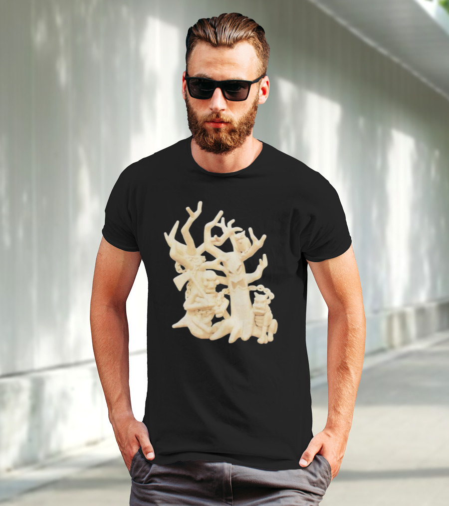 Spooky Woods Woodland Tree Creature With Owl And Frog T-Shirt
