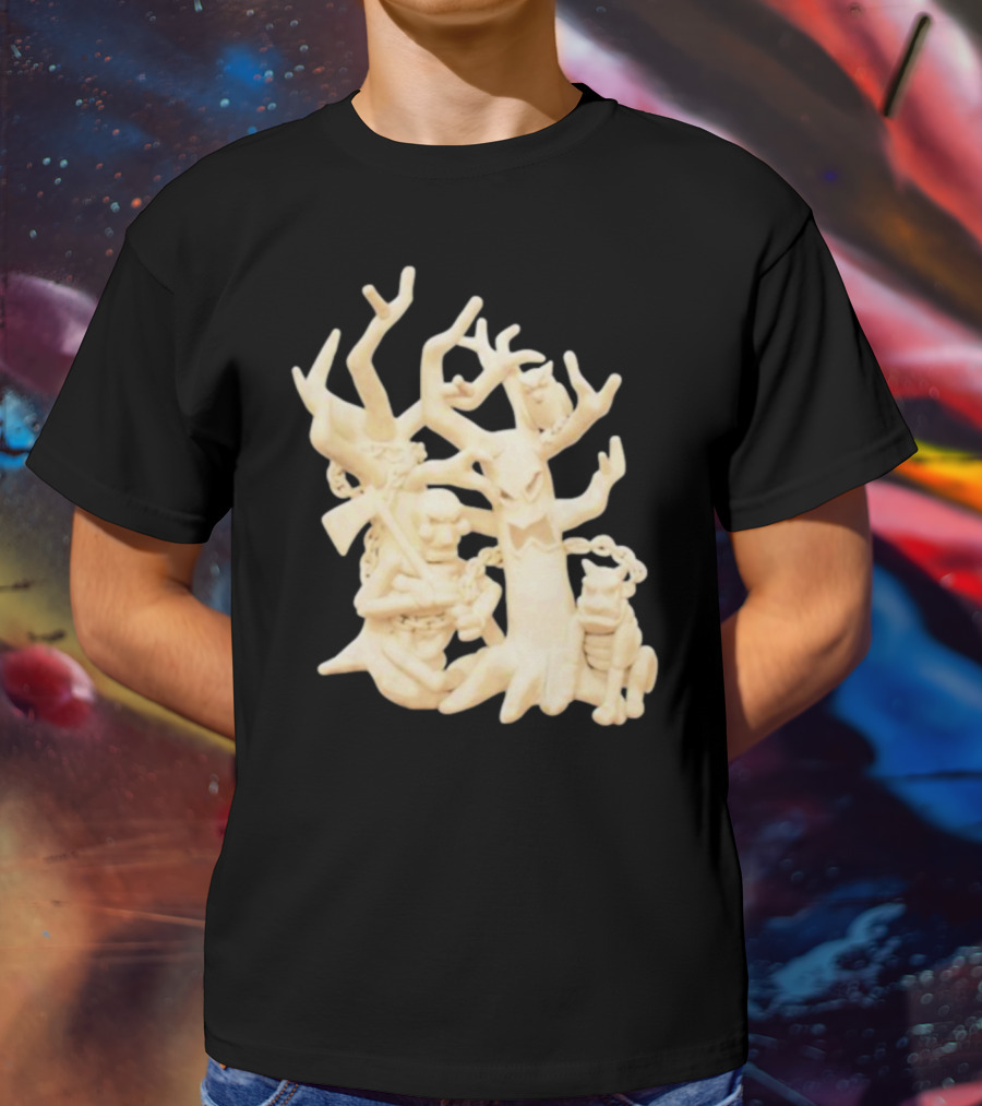 Spooky Woods Woodland Tree Creature With Owl And Frog T-Shirt