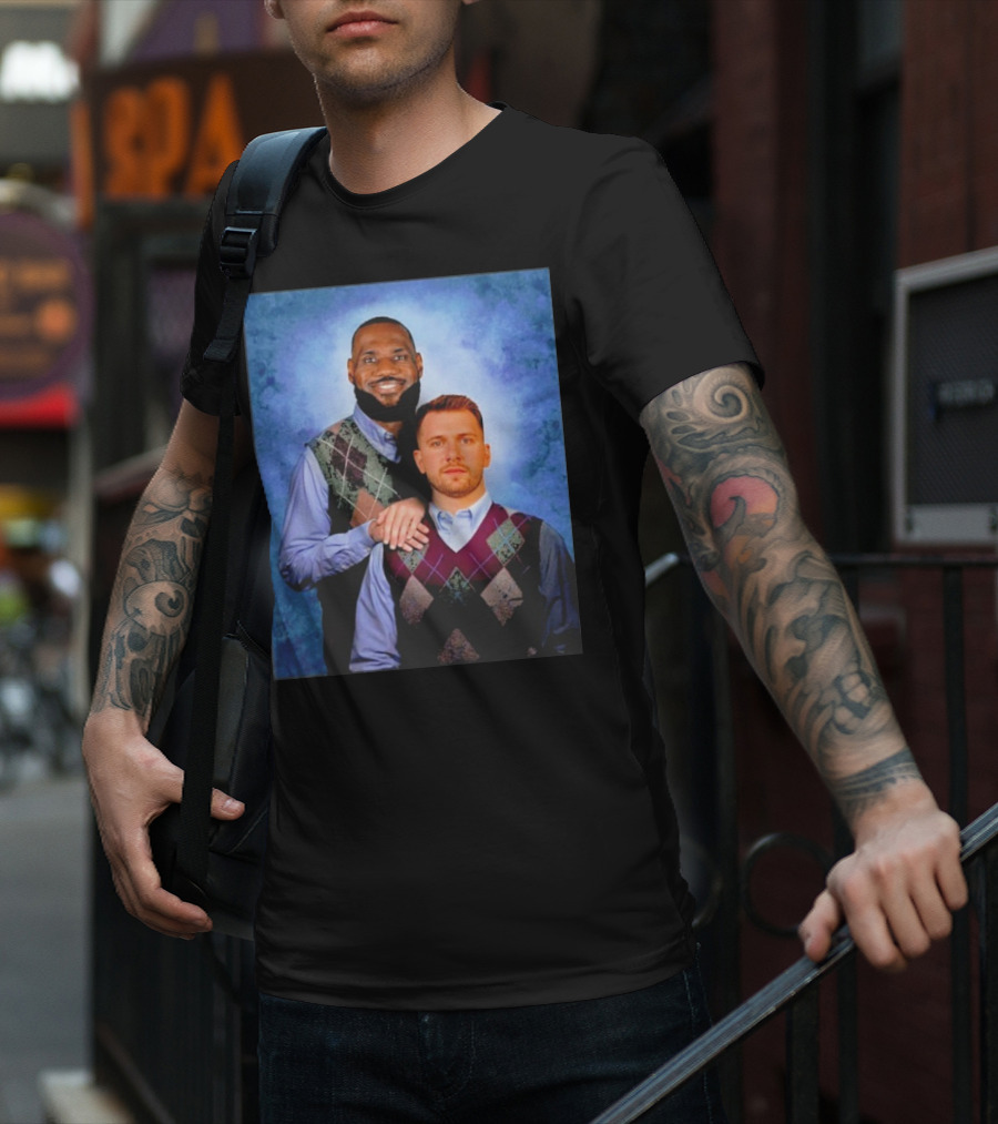 Step Brothers Luka Doncic Lebron James Argyle Sweater Duo T-Shirt