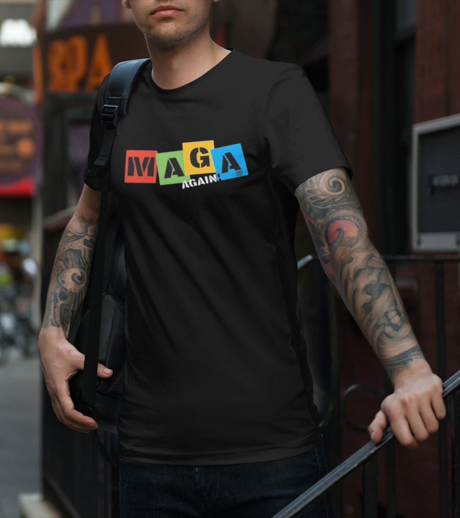 MAGA Again Block Letters Primary Colors T-Shirt