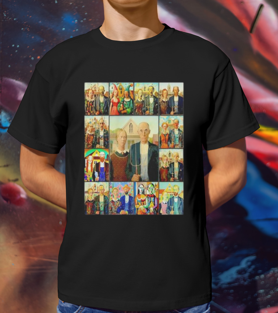 Styles Of American Gothic Painting Variations T-Shirt