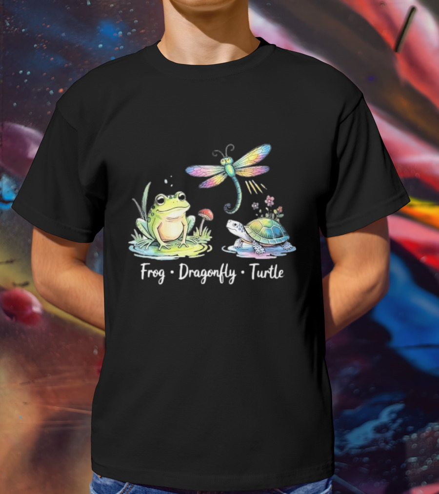 Frog Dragonfly Turtle Subtle Political Humor T-Shirt